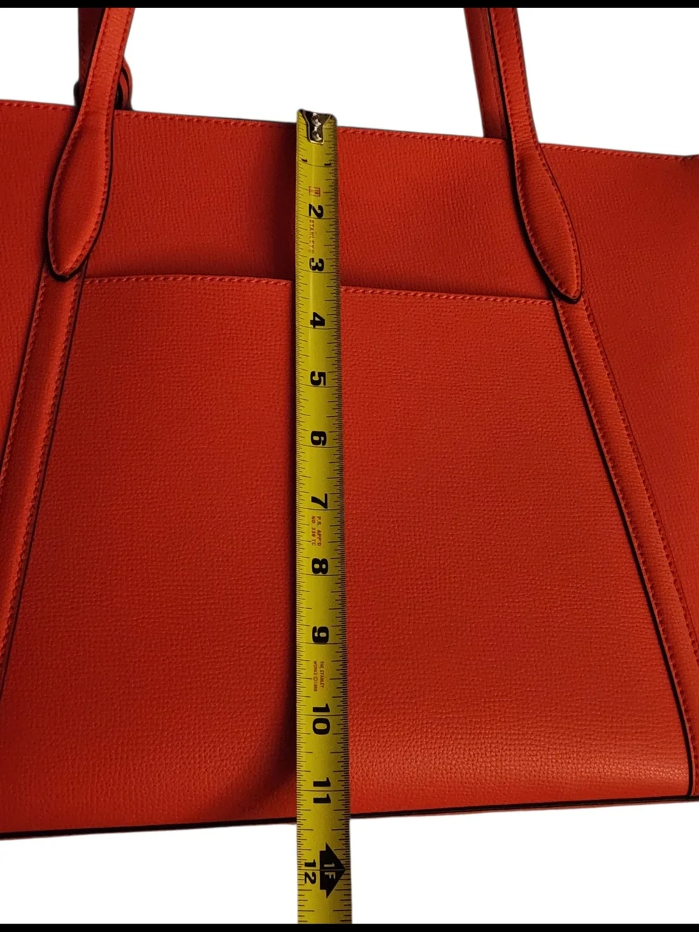 Kate Spade Cara Large Tote Orange Coral Saffiano Leather Preppy Chic Work Bag